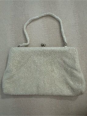 Walborg Ivory Beaded Evening Top-Handle Clutch